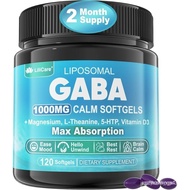 GABA Supplement - 1000 mg Liposomal Form for Optimal Absorption,GABA with L-Theanine, Magnesium Glyc