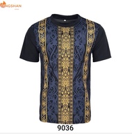 Men Collar T-shirt Jersey Material Batik Print | Baju Jersi Kolar Lelaki | Baju T-shirt Corak Batik Lelaki |3