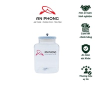 Tall Blue Glass Box - Tall Square Glass Jar with Green Fabric Lid | H-005