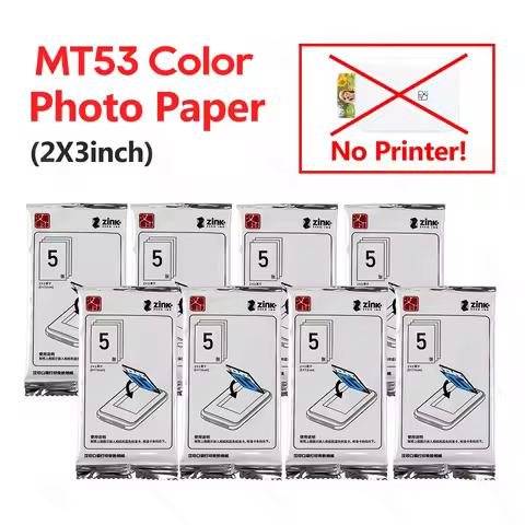 Color Photo Paper 2x3 Inch Sticky-Backed Photo Colorful Paper For HPRT MT53 Z1 Z2 Pocket Photo Print