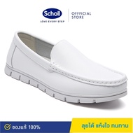 Scholl รองเท้าผู้ชายรองเท้าไม่มีส้น Nurse Shoes รองเท้าแพทย์ Men's Shoes Men Slip-Ons Loafers - สีขา