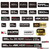 2025 Sticker 144hz 360hz Screen Sticker 240hz 4K 2K 1ms G-SYNC Notebook Display Sticker