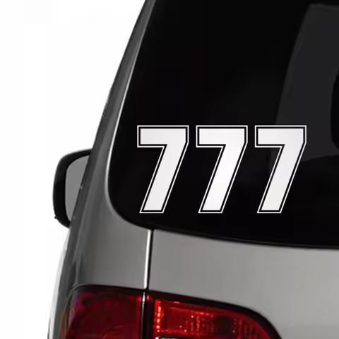 Car Stickers Funny Racing Number 777 Sticker Waterproof Decal on Truck Bumper Rear Window Laptop