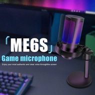 ไมโครโฟนปลั๊ก USB ไฟ RGB ระยิบระยับ ไมโครโฟนคอนเดนเซอร์แบบมีสาย พร้อมตาข่ายกันเสียงพัดลม เหมาะสำหรับ