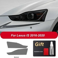 2 Pcs Car Headlight Protective Film Transparent Black TPU Sticker For Lexus IS 2016-2020 IS 200t 300