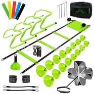 Set Adjustable Football Agility Ladder Hurdles Tension Equipment Hurdles Disc Belt Set Logo Resistan
