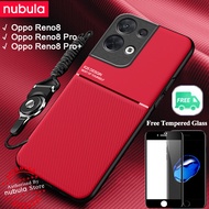 NUBULA For Oppo Reno8 | Reno8 Pro | Reno8 Pro+ Plus Casing Free Tempered Glass Silky Leather Feeling