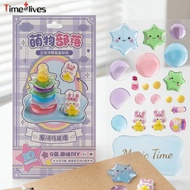 3D Crystal Embossed Stickers Cute Cartoon DIY Journal Planner Scrapbook Decor