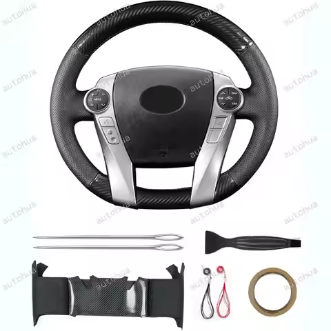 Hand-Stitch Steering Wheel Cover for Toyota Prius V 2012 2015/Prius C 2012 2015 2017/Prius 2010 2012