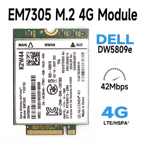 WDXUN DW5809e k2w44 for Wireless EM7305 M.2 NGFF 4G 100M LTE WWAN card module Dell e7450 e7250 / 725