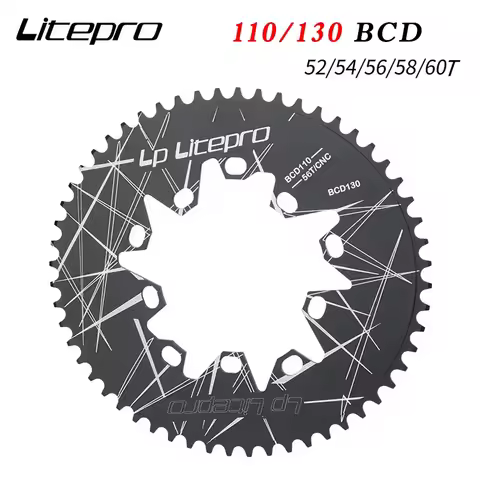 Litepro 110BCD 130BCD Oval Chainring 110/130MM 52/54/56/58/60T for Brompton Folding Bike Crankset Ro