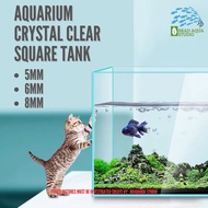 AQUARIUM Fish Tank Crystal Clear Tank Square Tank 5mm/ 6mm/ 8mm Thickness/ 30cm/ 36cm/ 40cm/ 45cm/ 5