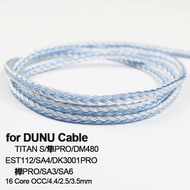 for DUNU Cable TITAN S DM480 EST112 SA4 DK3001PRO SA3 SA6 16 Core Earphones Silver Plated Upgrade OCC 4.4mm Balance 2.5 with MIC