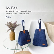 ivy tas kanvas by roujee - tas custom nama tas selempang bucket bag - navy s