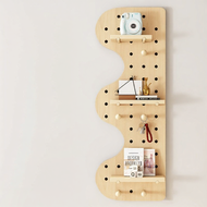 Wooden Wall Grid Shelf