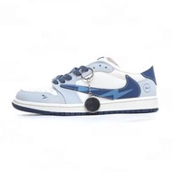 Nike Air Jordan Low 倒勾 TS 聯名 白灰閃電藍勾 運動鞋