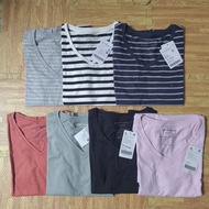 GIORDANO V Neck T-SHIRT 100%Original