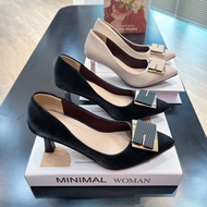 BEAUTIFUL 7P WOMEN'S HIGH HEEL SHOES WITH SQUARE CLOSE TOE WITH STONE - Caogot888