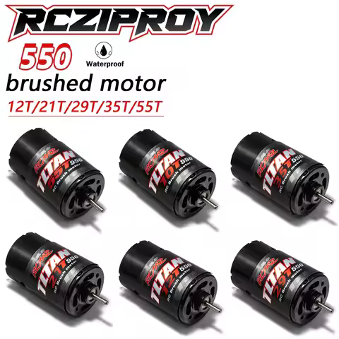 RCZIPROY 550 Brushed Motor 12T 21T 29T 35T 55T Waterproof Motor Suitable for 1/10 RC Crawler Axle SC