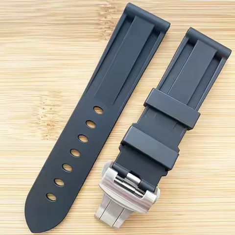 22mm 24mm Thickened silicone rubber watch band for Panerai PAM00335/1024 Breitling Men's bracelet di
