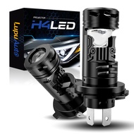Lupuauto 2ชิ้น ไฟ โปรเจคเตอร์ h4 หลอด ไฟ หน้า รถยนต์ h4 โปรเจ็คเตอร์ LED ขนาดเล็ก H4พร้อมเลนส์ 6500K
