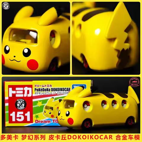 TAKARA TOMY Tomica No.151 Pokemon Pikachu Pokedoko Dokoikocar Bus Diecast Metal Car Model Toys Gifts