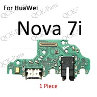 แท่นชาร์จ USB แผงปลั๊กชาร์จพอร์ต Mic Flex Cable สำหรับ HuaWei Nova 7i 7 6 SE 5T 4e 5i 4 3 3e 3i 2S 2