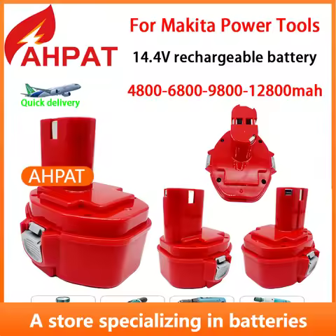 2026 powtree 12800mAh 14.4V Replacement Battery For Makita 1422 1420 1433 1434 1435 1435F PA14 6337d