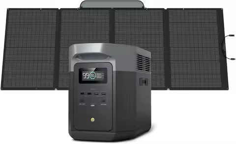 Solar Generator DELTA 2 Max 2048Wh With 400W Solar Panel, LFP Battery Portable Power Station Up To 3