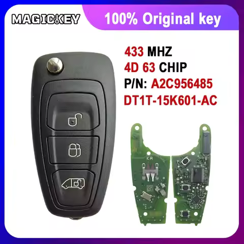 DT1T-15K601-AC Original For Ford Transit Flip Remote Car Key 3 Button 434MHz 4D63 4D83 DST40 Chip A2