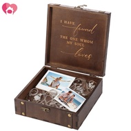 Wedding Memory Box with Lid Vintage Wooden Wedding Keepsake Box with Lid Lock for Couples SHOPSKC539