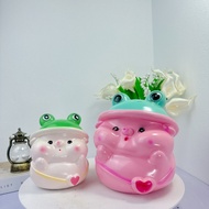 Savings piggy bank, savings piggy bank Frog hat pig size TO - VN Savings Piggy Bank HTK50
