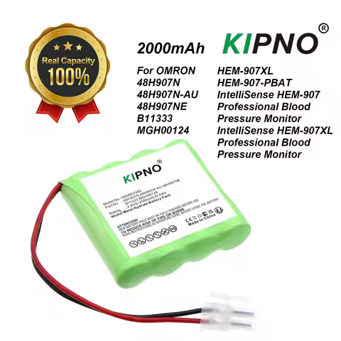 2000mAh 4.8V 9.60Wh Medical Ni-MH Battery for OMRON 48H907NE 48H907N 48H907N-AU MGH00124 B11333 HEM-