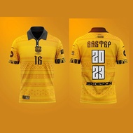 2023 Baju Retro Collar Malaysia GASTEP TAKRAW Jersey 2023 New Collar Retro Jersey Yellow/black Full Sublimation High Quality Kanak-kanak Adult Polo T-shirt Top Casual Sport