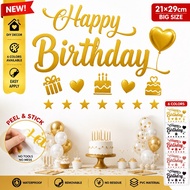 Happy Birthday Cake Party Sticker Creative DIY Balloon Decoration Sticker 21*29cm