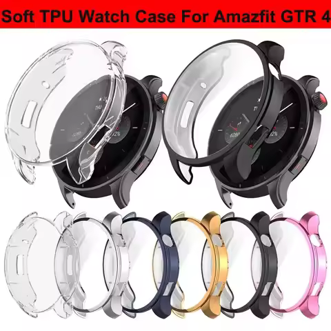 Soft Silicone Case For Amazfit GTR 4 Smart Watch Screen Protector Bumper Shell For Huami Amazfit GTR
