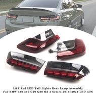 ชุดประกอบไฟท้าย Lampu LED Belakang สีแดง L & R สำหรับ BMW 330 340 G80 G20 M3 3ชุด
