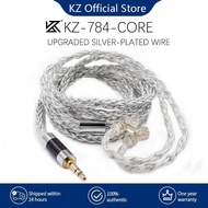 Original KZ Earphones Cable 8 Core Silver Blue Hybrid 784 Cores Silver Plated Upgrade Cable 2Pin 3.5