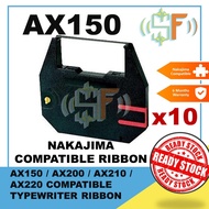 10 Units Compatible Nakajima AX150 AX 150 AX200 AX210 AX220 Black Typewriter Ribbon For AX150 AX200 