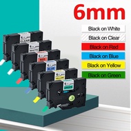 50pcs TZe211 label tape for Brother Label Tape TZE-211 6mm x 8m Black On White TZe211 for Pt-e300vp 