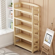 HY-6/Solid Wood Bookshelf Book Storage Cabinet Shelf Floor Multi-Layer Simple Durable Home Wall Book Storage Cabinet IOE