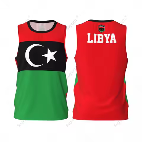 Libya Flag Men Basketball Sports Running Fitness Multifunction Sleeveless tshirt Exclusive Custom Na
