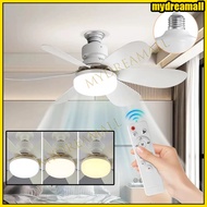 [Ready] 52cm Wireless Remote Control Led Ceiling Fan Lamp / E27 6 Blades Silent Fan Light