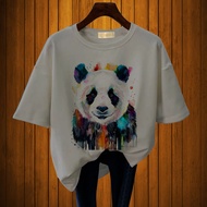 GET FASHION - BAJU KAOS ATASAN WANITA PRINT PANDA BLUS JUMBO T SHIRT WANITA DEWASA