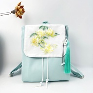 Yijia Luggage Straight Hair Han Elements Backpack Hanfu Su Embroidered Backpack Casual All-Match Ant