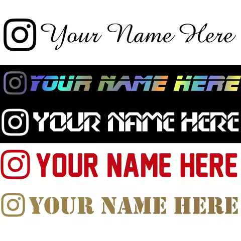 Personalized Text Car Sticker My Name Instagram Facebook logo YouTube Channel Twitch Motorbike Windo