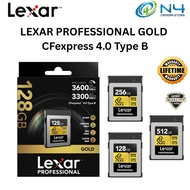 Lexar Professional GOLD CFexpress 4.0 Type B Memory Card (128GB/256GB/512GB)