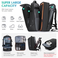 TANGCORLE 36L-50L Expandable Backpack Waterproof Oxford 17.3 Laptop Bag Business Travel Flight Appro