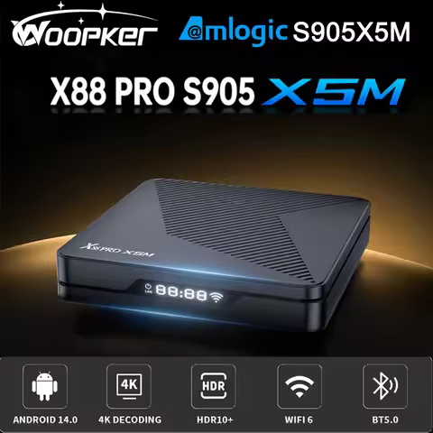 Woopker X88 Pro X5M TV Box Amlogic S905X5M Android 14 Wifi6 BT5.0 Dual Wifi 1000M LAN Smart Media Pl