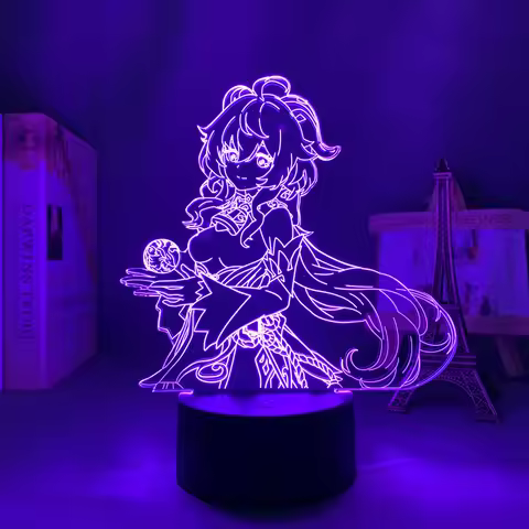 Led Night Light Lamp Genshin Impact Ganyu Nightlight for Home Decoration Atmosphere Cool Kids Gift A